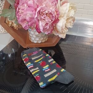 Hot Sox Teacher School Days Pattern Socks Gift *New With Tag